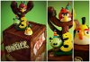 Angry Birds -  4,2 kg - cukrowe topersy,  mocno czekoladowy biszkopt i malinowy krem..
